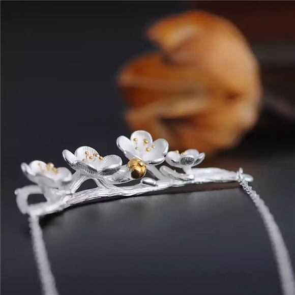 “Hopeful” Japanese CherryBlossom Oriental Necklace - Picture 8 of 12
